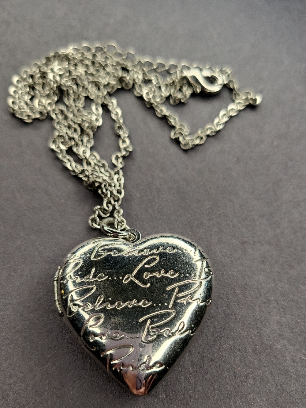 Josten Silver Heart Locket Necklace
